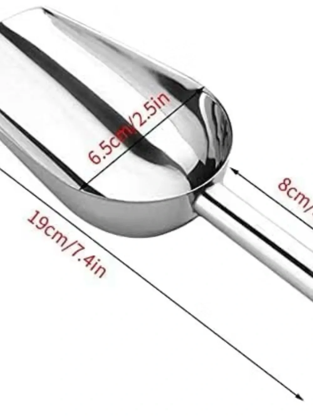 Ice Scoop for Freezer, Silver Stainless Multipurpose Metal for Ice Machine